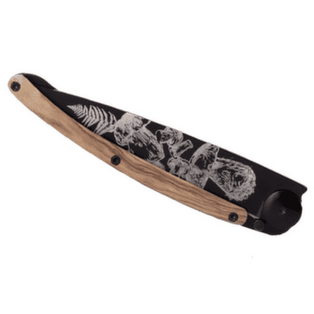 Couteau Deejo Tattoo Black olive wood Mushroom