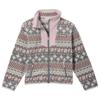 Veste Columbia Sequoia Grove Printed Full Zip Fleece Girls Iron Wizard Island, Mineral Pink 254