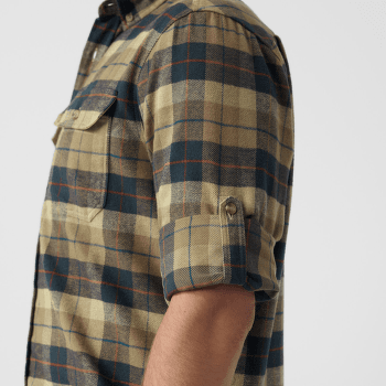 Chemises a manches longues Fjällräven Singi Heavy Flannel Shirt Men Dark Navy-Buckwheat Brown