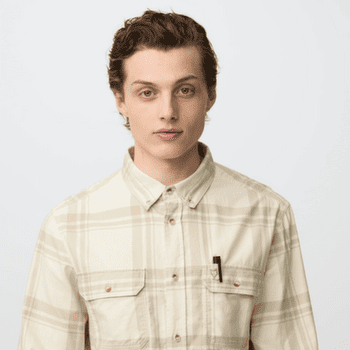 Chemises a manches longues Fjällräven ÖVIK LITE FLANNEL SHIRT MEN Dark Navy-Chalk White