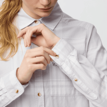 Chemises a manches longues Fjällräven ÖVIK LITE FLANNEL SHIRT WOMEN Lavender Mist-Eggshell