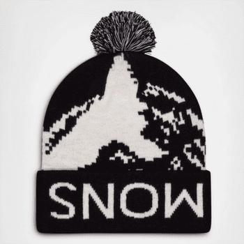 Casquettes Mons Royale Mtn Pixel Merino Pom Pom Beanie Black / White