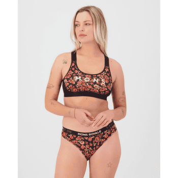 Brassiere Mons Royale Stela X-Back Bra Women Rock Leopard/Black