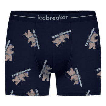 Caleçons Icebreaker Merino 150 Anatomica Boxers Bear Tour AOP Men Midnight Navy