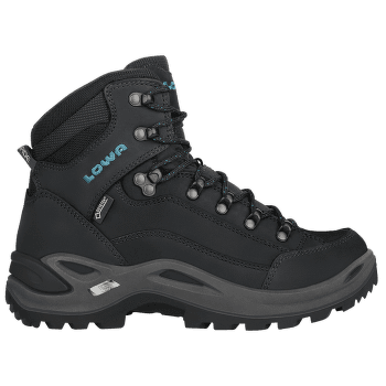 Chaussures Lowa Renegade Gtx Mid Wide Women asphalt/turquoise
