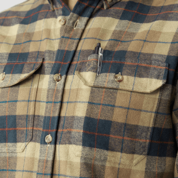 Chemises a manches longues Fjällräven Singi Heavy Flannel Shirt Men Dark Navy-Buckwheat Brown