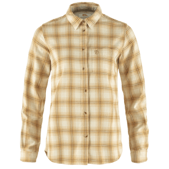 Chemises a manches longues Fjällräven Övik Flannel Shirt Women Chalk White-Dune Beige