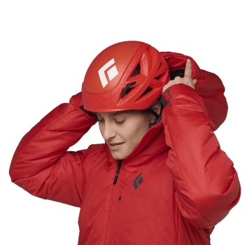 Veste longue Black Diamond Belay Parka Women Coral Red