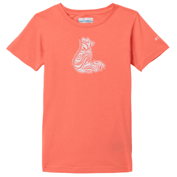 T-shirt a manches courtes Columbia Mission Lake Short Sleeve Graphic Shirt Girls Hot Coral, Foxy Swirl 810