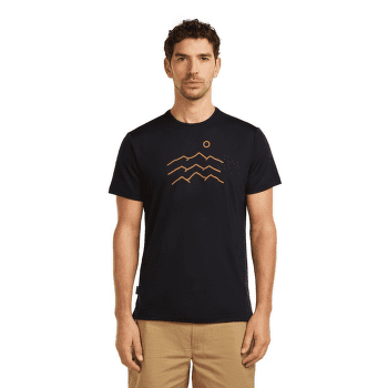 T-shirt a manches courtes Icebreaker Merino Blend 125 Cool-Lite Sphere SS Tee Across the Peaks Men BLACK