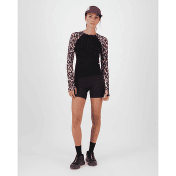 T-shirt a manches longues Mons Royale Bella Merino Long Sleeve Women Rock Leopard/Black