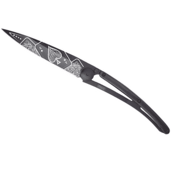 Couteau Deejo Tattoo Black ebony wood Good Luck