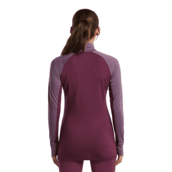 T-shirt a manches longues Icebreaker Merino 200 ZoneKnit™ LS Half Zip Women DK BERRY/GREY PLUM/CB