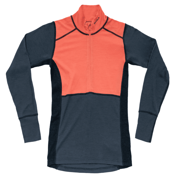 T-shirt a manches longues Devold Lauparen Merino 190 Zip Neck Women 121C CORAL/NIGHT/INK