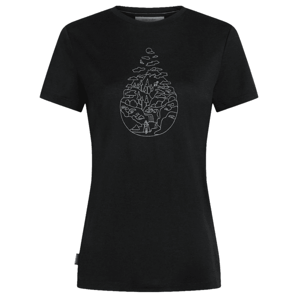 T-shirt a manches courtes Icebreaker Merino 150 Tech Lite III SS Tee Hike Path Women BLACK