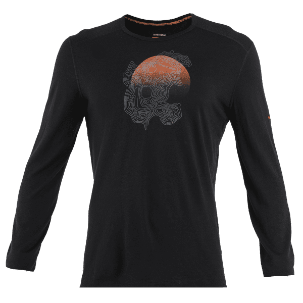 T-shirt a manches longues Icebreaker Merino 200 Oasis LS Crewe Ruapehu Round Men Black
