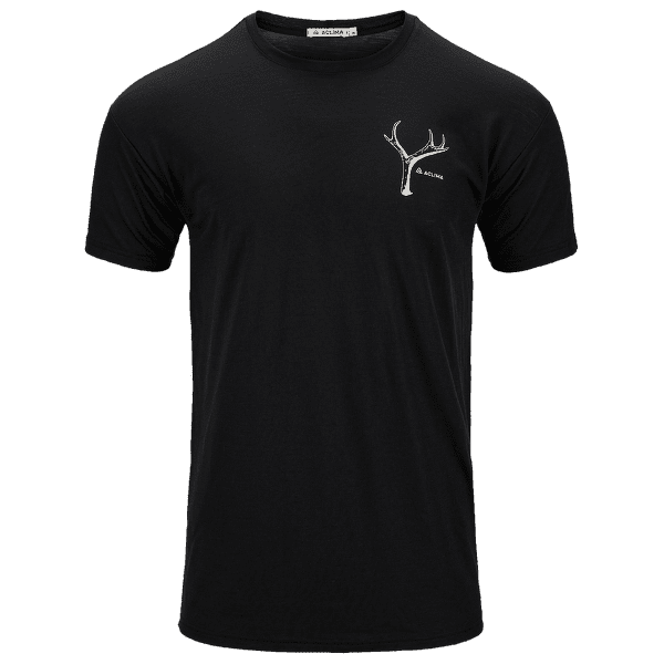 T-shirt a manches courtes Aclima LightWool Tee Print Horn Men Jet Black