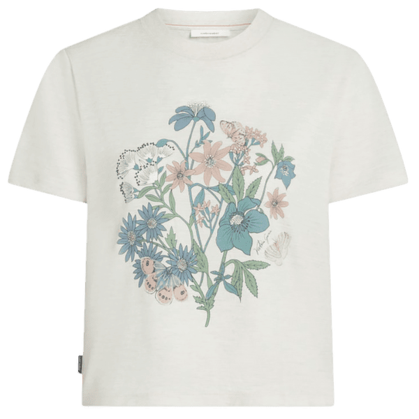 T-shirt a manches courtes Icebreaker Merino 150 Tech Lite SS Crop Tee NZ Flora Women ECRU HTHR