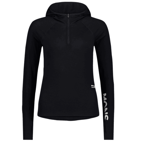 T-shirt a manches longues Mons Royale Bella Merino Long Sleeve Hood Women Black