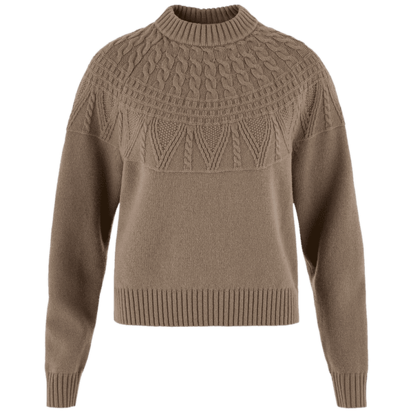 Pull Fjällräven Övik Solid Jacquard Knit Women Suede Brown