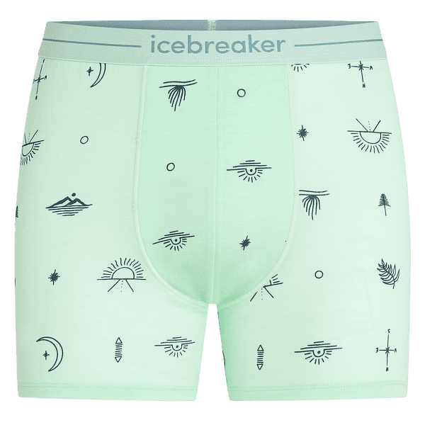 Caleçons Icebreaker Merino 150 Anatomica Boxers Explore More AOP Men MINT/AOP