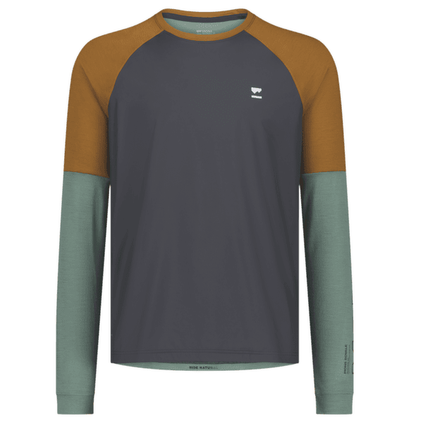 Sweat-shirt Mons Royale Tarn Merino Bike Wind Jersey Cypress/Caramel/Black