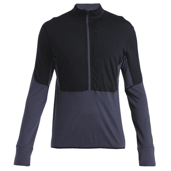 Sweat-shirt Icebreaker Merino 200 Realfleece™ Descender LS Half Zip Men BLACK/GRAPHITE/CB