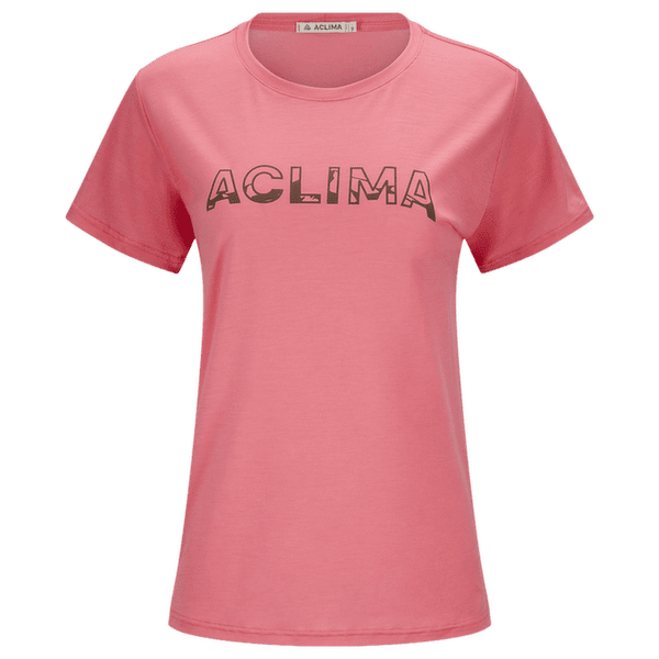 T-shirt a manches courtes Aclima LightWool Tee Logo Women Sun Kissed Coral