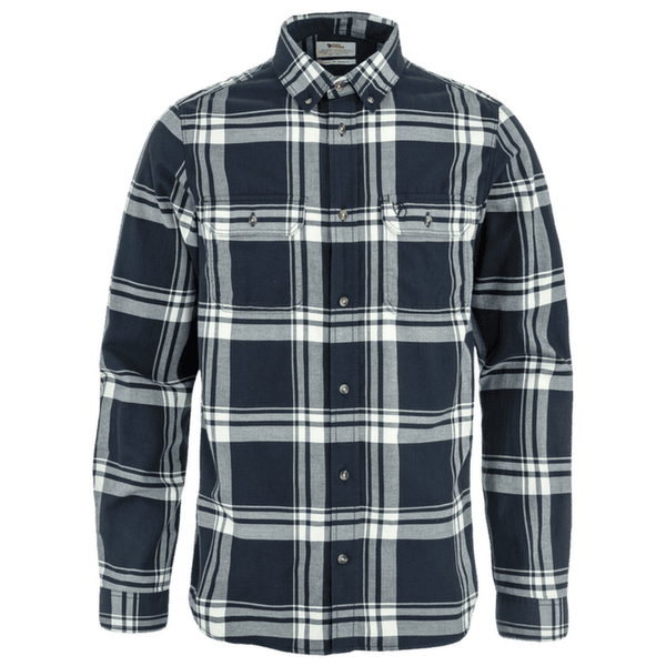 Chemises a manches longues Fjällräven ÖVIK LITE FLANNEL SHIRT MEN Dark Navy-Chalk White