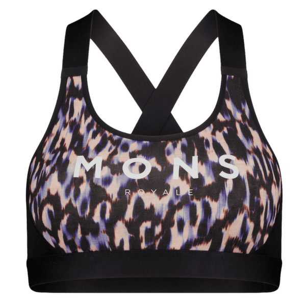 Brassiere Mons Royale Stela X-Back Bra Women Rock Leopard/Black