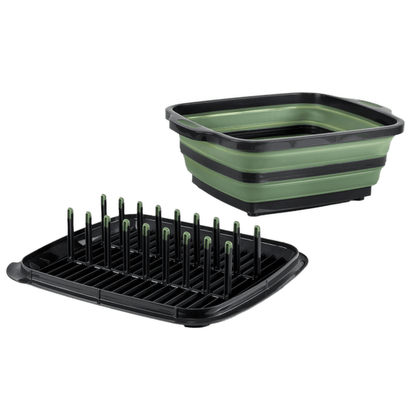 Evier de camping GSI ESCAPE DISH RACK SET Green
