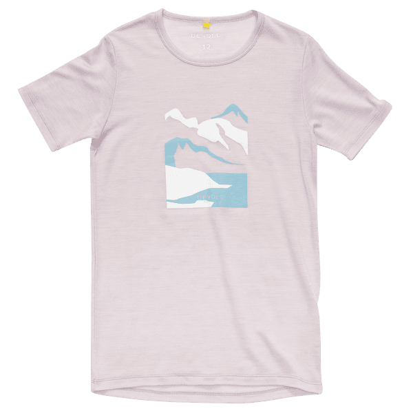 T-shirt a manches courtes Devold Molnes Merino Tee Junior 167A ORCHID