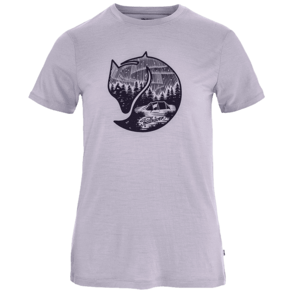 T-shirt a manches courtes Fjällräven Abisko Wool Fox SS Women Lavender Mist- Dark Navy