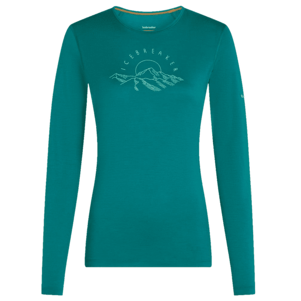 T-shirt a manches longues Icebreaker Merino 200 Oasis LS Crewe Sunrise Summit Women TIDAL TEAL