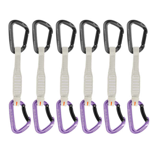 Ensemble Expreska Mammut Workhorse Keylock 17 cm 6-Pack Quickdraws Straight Gate/Bent Gate Key Lock grey-alpine