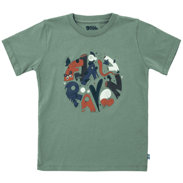 T-shirt a manches courtes Fjällräven Kids Forest Findings T-shirt Patina Green