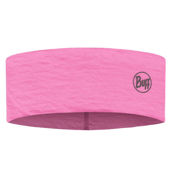 Bandeau Buff Lightweight Merino Wool Headband SOLID FLUOR FUCHSIA