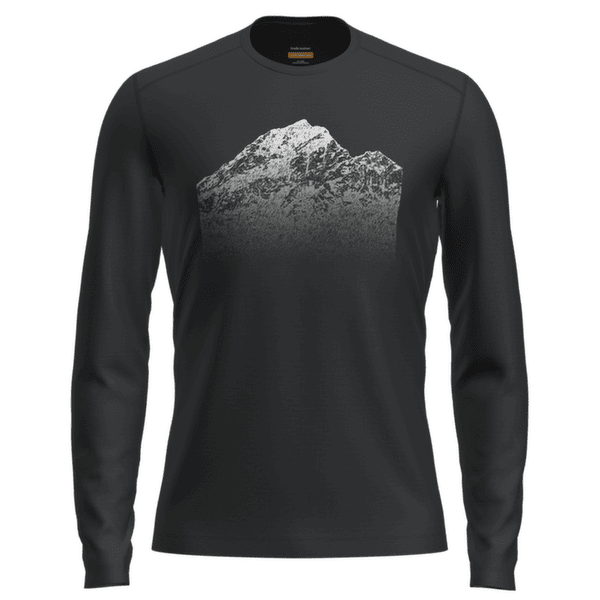 T-shirt a manches longues Icebreaker Merino 200 Oasis LS Crewe Rising Light Men BLACK