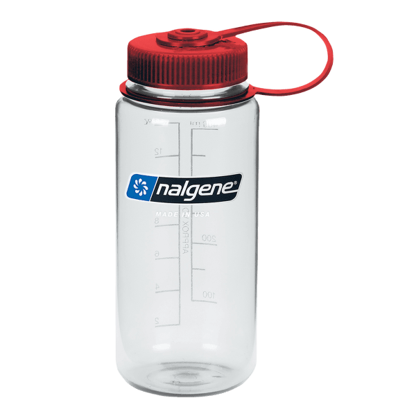 Bouteille Nalgene Wide-Mouth 500 mL Sustain Clear w/Red Cap, Sustain 682021-0335