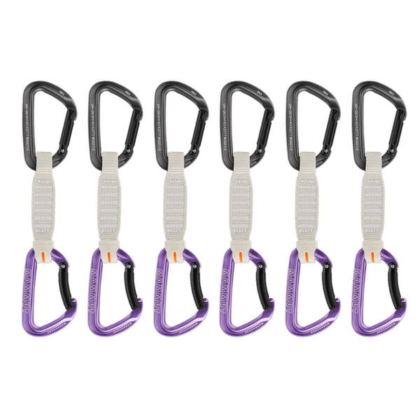 Ensemble Expreska Mammut Workhorse Keylock 12 cm 6-Pack Quickdraws Straight Gate/Bent Gate Key Lock grey-alpine