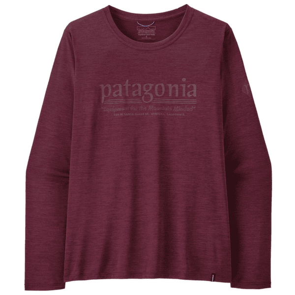 T-shirt a manches longues Patagonia LONG-SLEEVED CAP COOL DAILY SHIRT - HUT TRIPPER Women Berry Fig - Light Berry Fig X-Dye