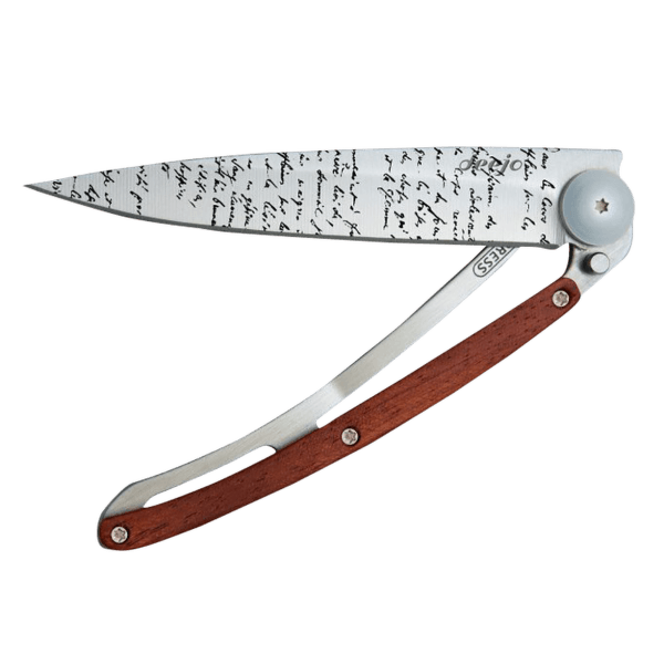 Couteau Deejo Tattoo Manuscript Coralwood
