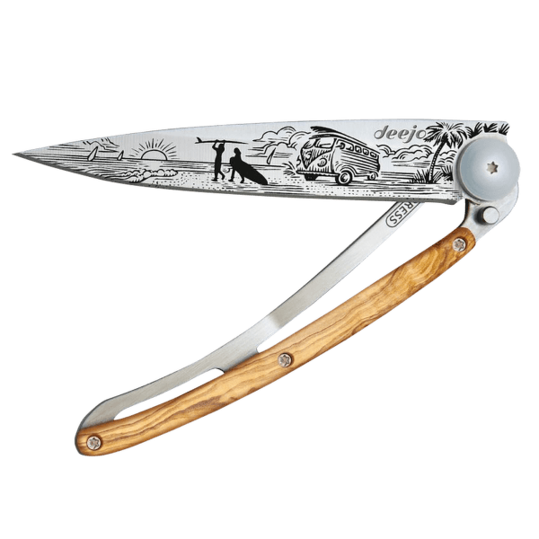 Couteau Deejo Tattoo Van life olive wood