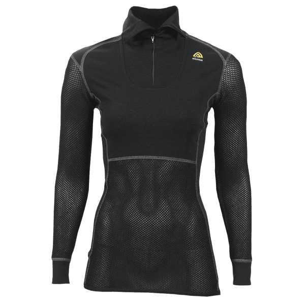 T-shirt a manches longues Aclima WoolNet Polo W/Zip Women Jet Black