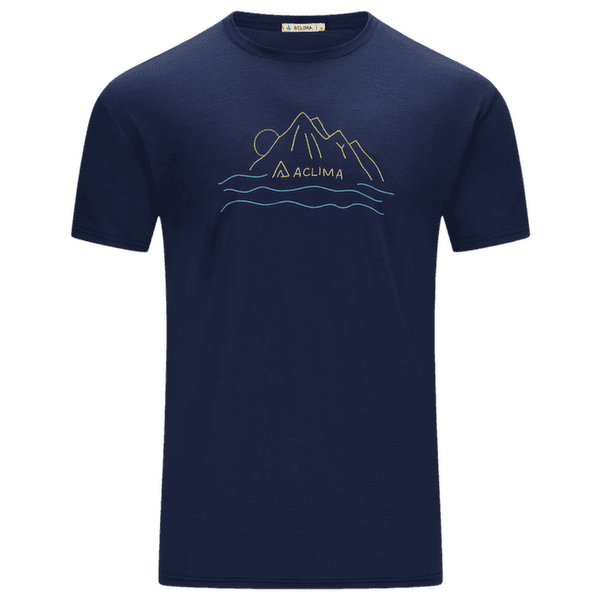 T-shirt a manches courtes Aclima LightWool 140 Classic Tee Sunset Men Navy Blazer