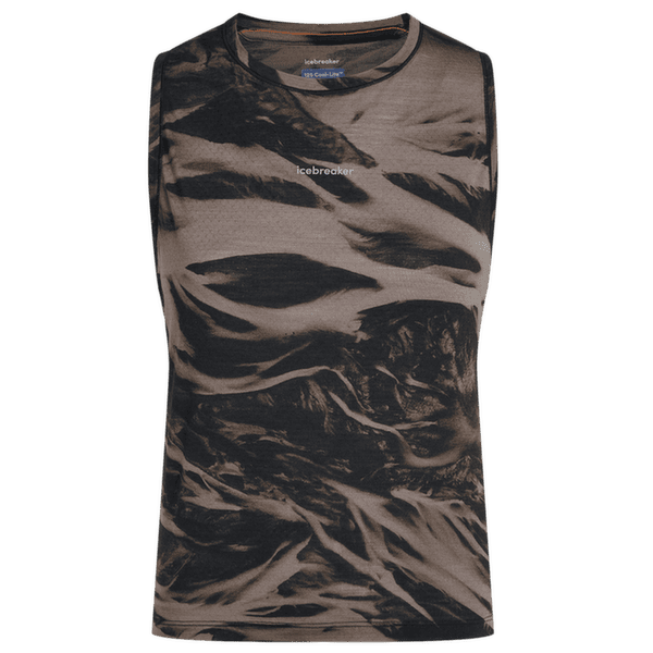 T-shirt a manches courtes Icebreaker Merino Blend 125 Cool-Lite Speed Tank Motion AOP Women PORCINI/BLACK/AOP