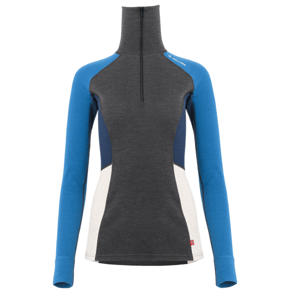 T-shirt a manches longues Aclima WarmWool Polo Women Marengo/Corsai /Beige Mel./NavyBlazer