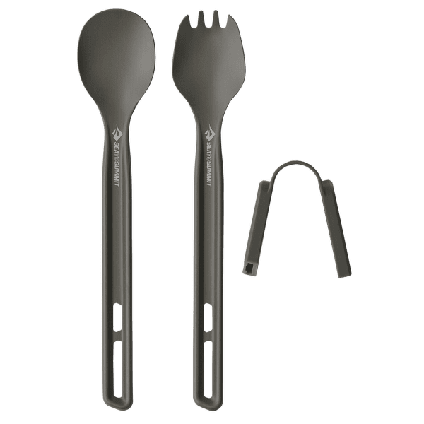 Couverts Sea to Summit Frontier UL Cutlery Set - [2 Piece] Long Handle Spoon and Spork Aluminium Hard Anodised Grey