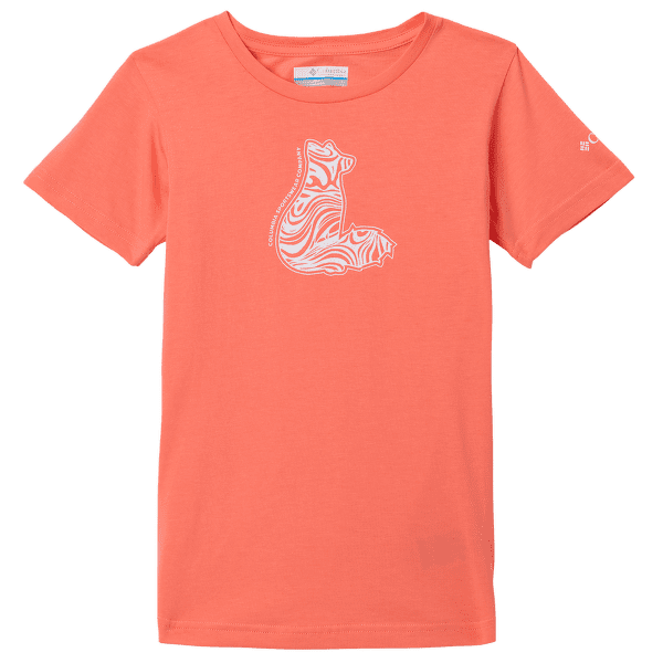 T-shirt a manches courtes Columbia Mission Lake Short Sleeve Graphic Shirt Girls Hot Coral, Foxy Swirl 810