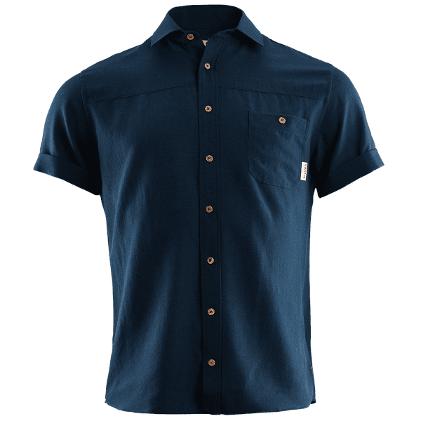 Chemises a manches courtes Aclima LeisureWool Short Sleeve Shirt Men Navy Blazer